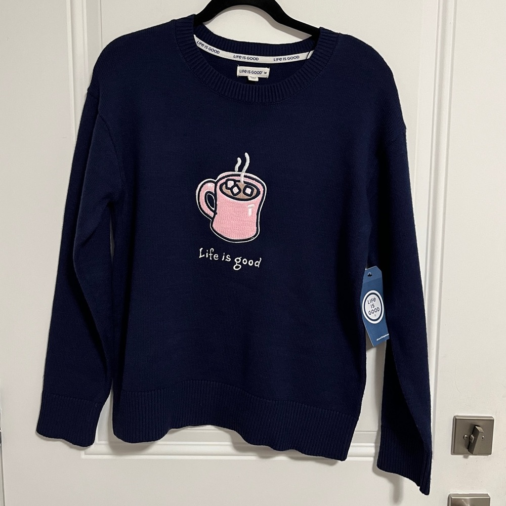 NWT - Life Is Good Women's "Hot Coca" Sweater - Size M - Extremely Rare